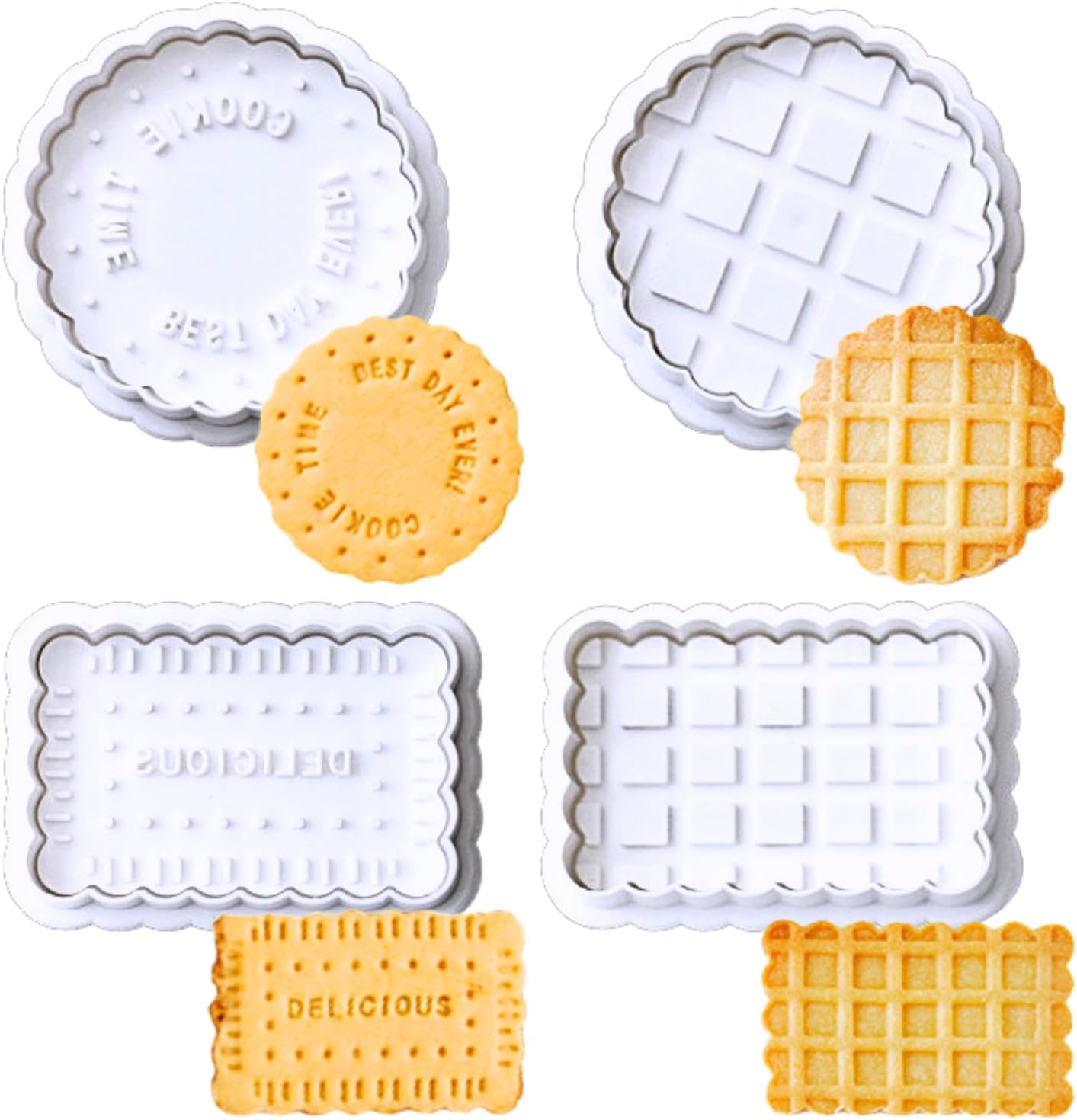 Formine per biscotti TONDI DOPPIO TAGLIO in plastica Tescoma – set 3 pezzi – Passione Casa