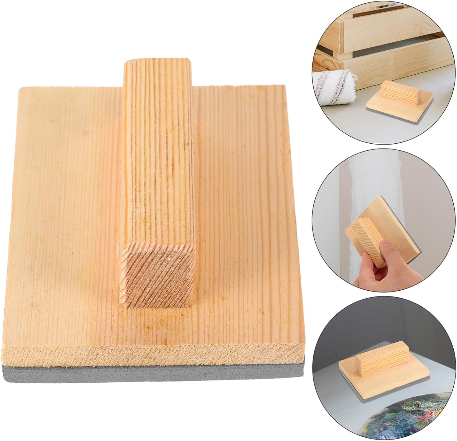 Sponge Graffiti Scraper Solid Wood Tool for Wall Art Decorative Painting Reusable Sponge for Smooth Application