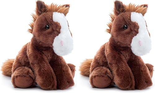 The Petting Zoo Peluche de caballo flexible, regalos para niños, animales salvajes de la vida silvestre, juguete de peluche de caballo de 8 pulgadas