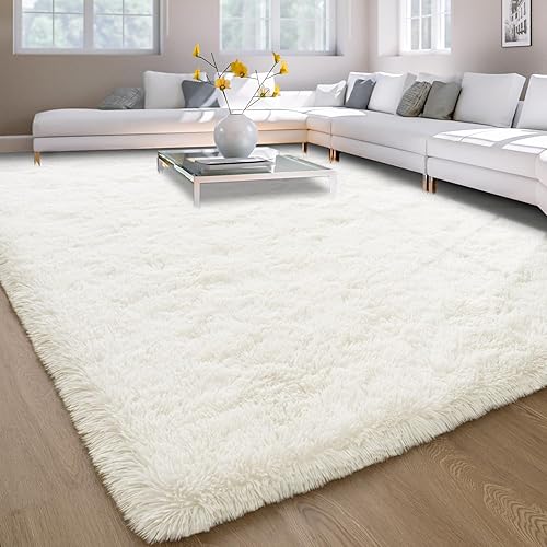 Vista 15 de Alfombras peludas para sala de estar, alfombra negra de 6 x 9 pies, alfombras de felpa para dormitorio, alfombras peludas para habitación de niños