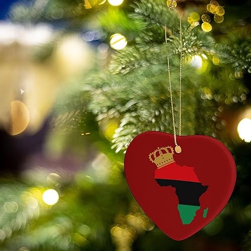 Miniatura 5 de Adornos de Navidad del orgullo panafricano, colgantes de corazón colgante, regalos para vacaciones, boda, cumpleaños