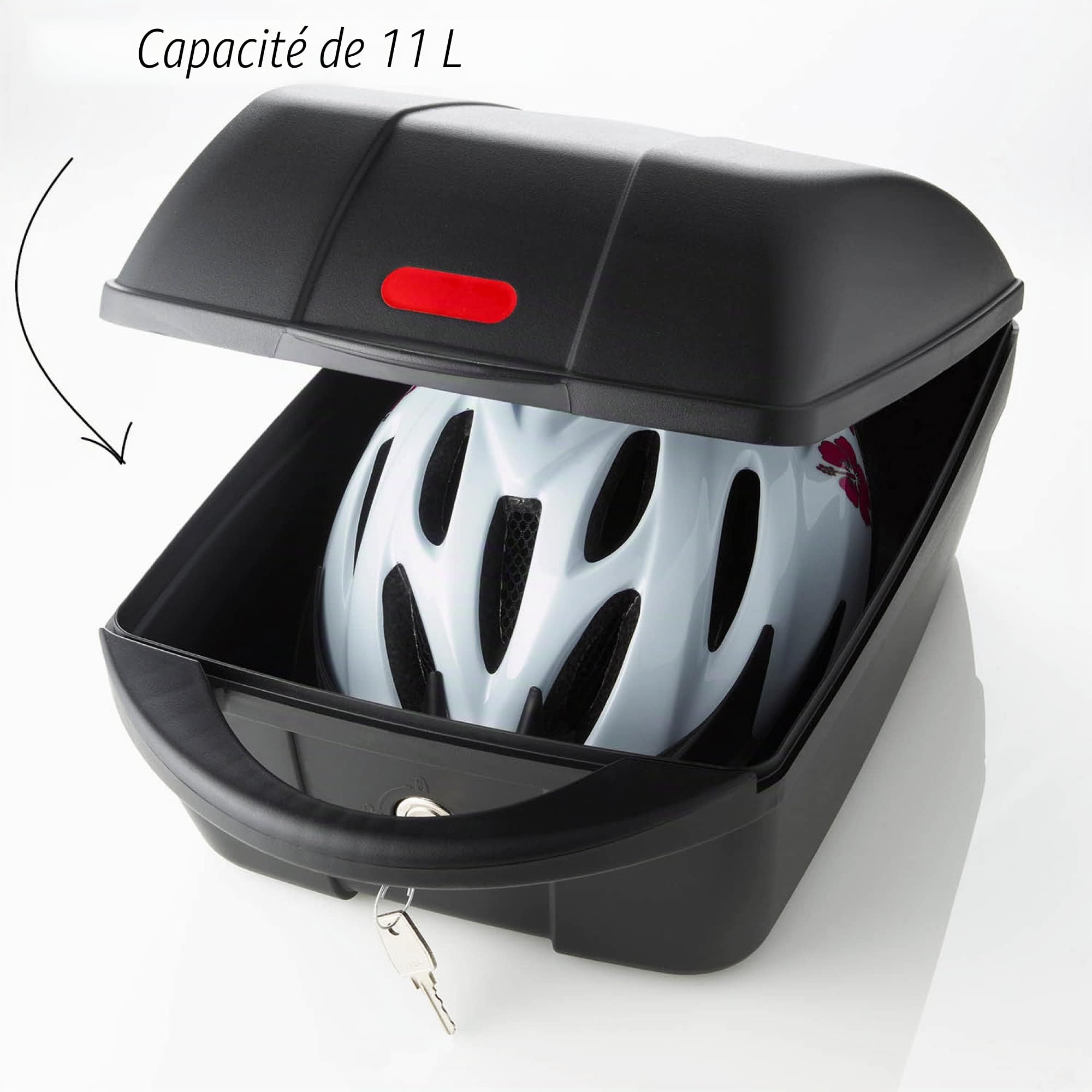 fischer gepäckbox pour Porte-Bagages vélo Volume: env. 15 l, verrouillable, 2 clés incluses, Noir, 19 x 26 x 42 cm