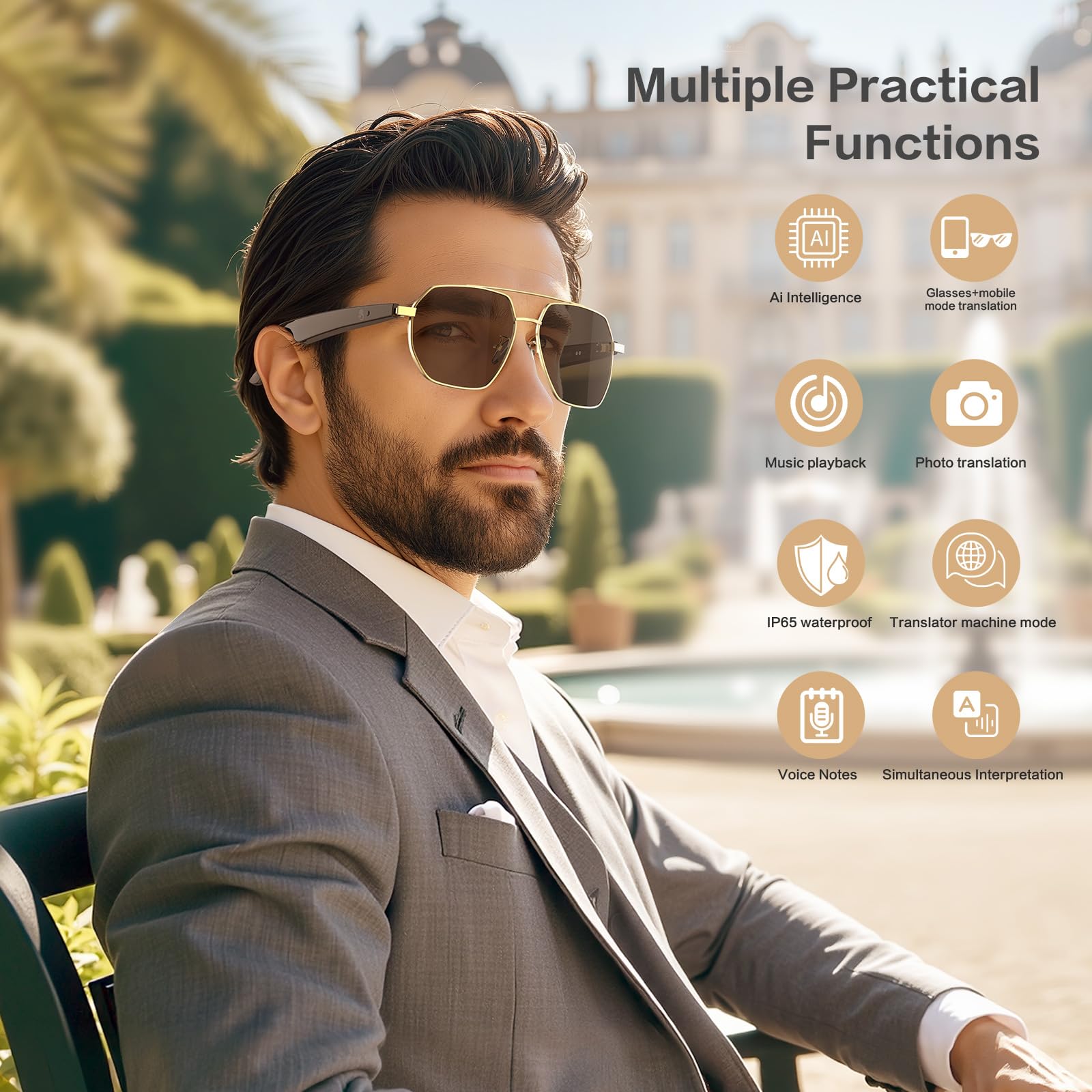 EarlySincere 2026 AI Smart Glasses Review 164 Languages - Dettaglio