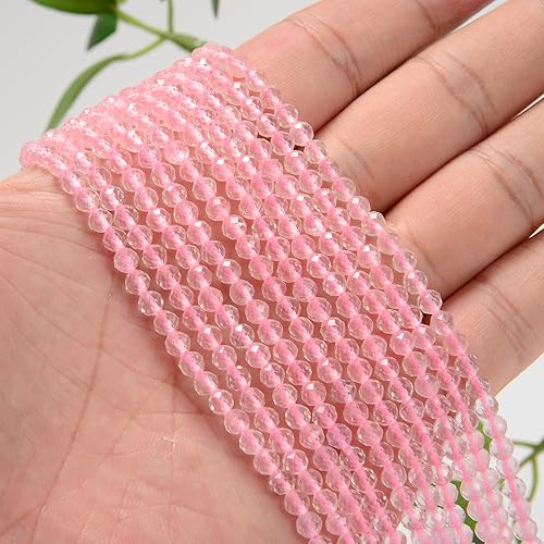 Miniatura 3 de AD Beads Piedra preciosa natural de corte de diamante microfacetada redonda tamaño bebé pequeño 0.157 in redondo pequeño para hacer collares y