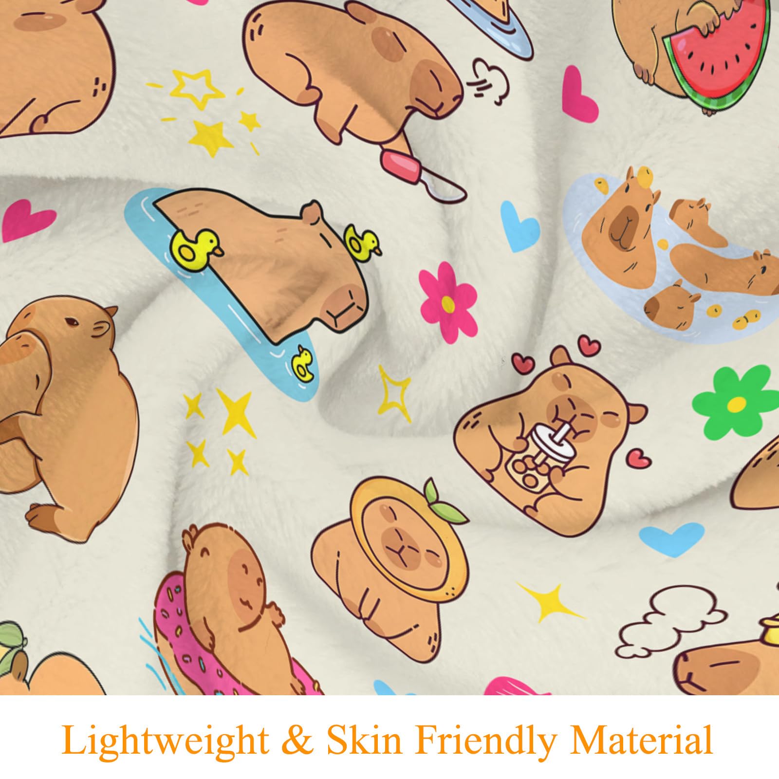 Qucarder Capybara Blanket Capybaras Throw Blanket Lightweight Cozy Flannel Blanket for Capybara Lovers Girls Boys Kids Women Men Bedroom Couch Sofa Home Decor 60x80 Inch - Image 4
