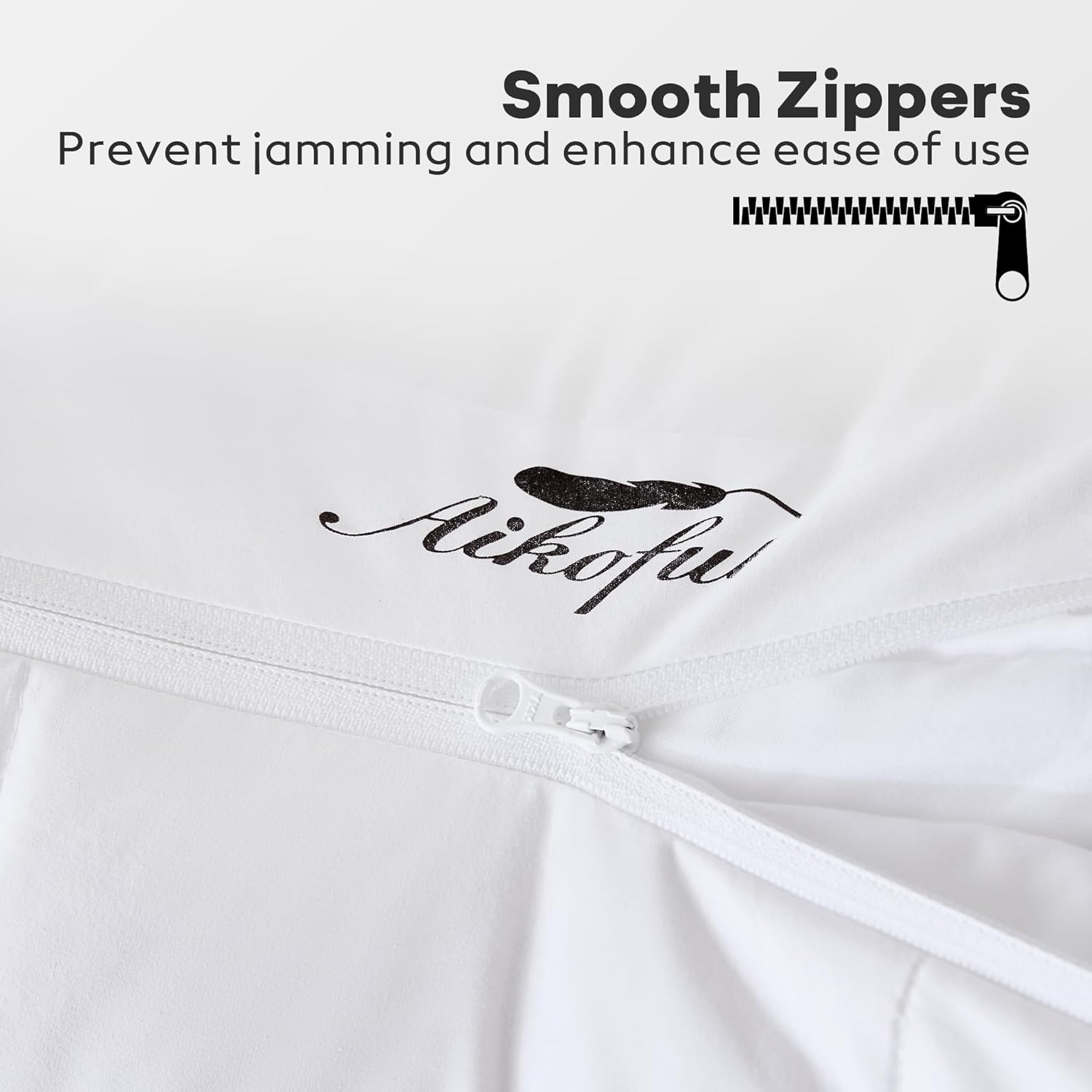 Down Pillows King Size Set of 2, Adjustable Pillows with 2 Layers, Bed Pillows with Cotton Cover, Suitable for Side, Back, and Stomach Sleepers(18”x34”)