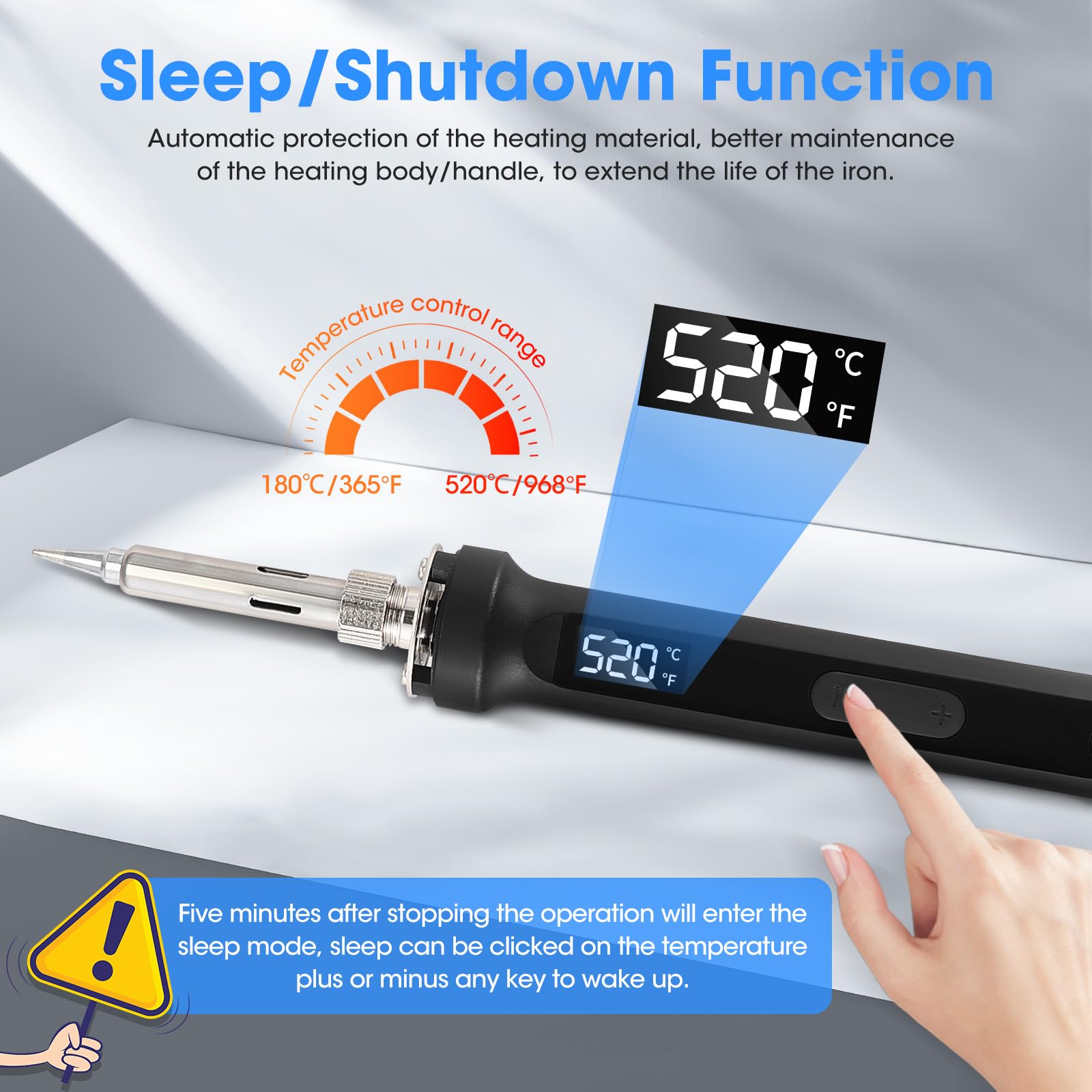 Saldatore A Stagno 100W Professionale - Temperatura Regolabile 180-500°C | Kit Con 5 Punte E Filo - Foto 11