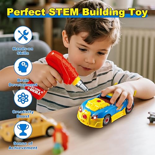 Miniatura 7 de Pup Go Juguetes de construcción  Juguetes desmontables de carreras de autos  30 piezas desmontables con sonidos y luces realistas  Construye tu