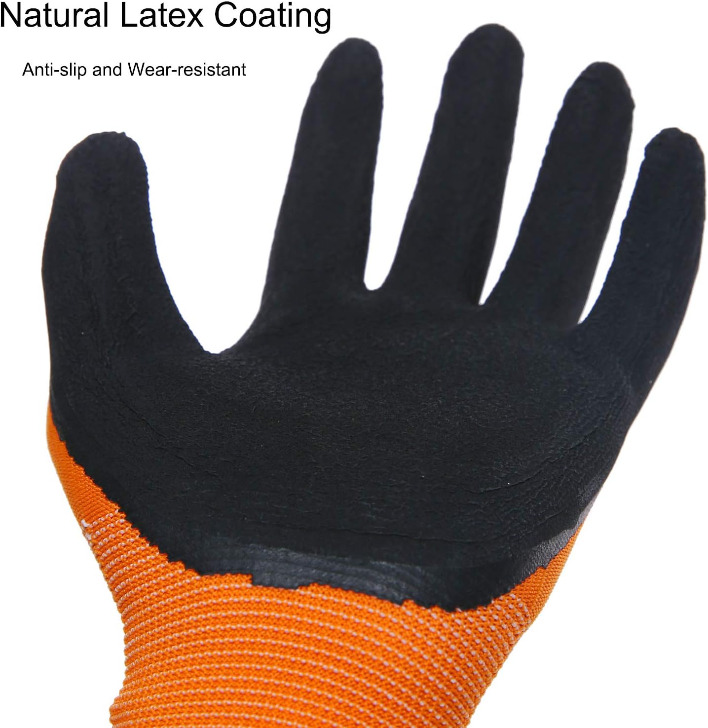 70% оƒƒ Dіѕсоunt FWPP 120-Pairs Latex Coated Work Gloves, Firm Grip for Construction, Gardening Gloves for Men and Women (Size L Orange GL008005)