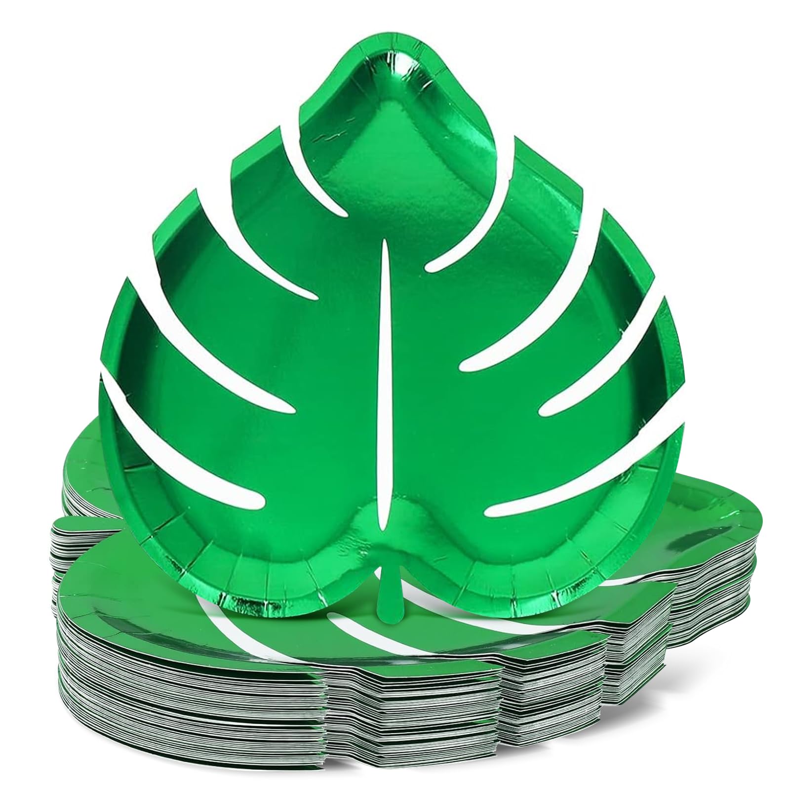 Assiettes en carton hawaïennes AnyDesign pour pique-nique et buffet vert