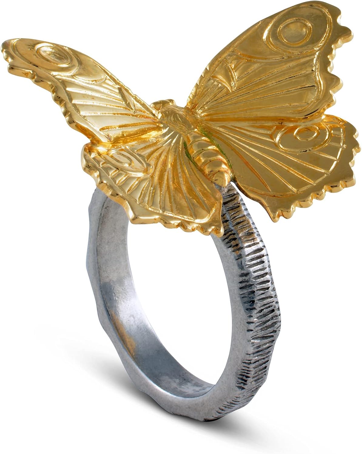 Vagabond House Gold Butterfly Napkin Ring - Wedding, Parties, Dinners, Christmas, Holidays Decor (Gold) Single Ring - Solid Metal Designer Quality 2.5 inch Tall