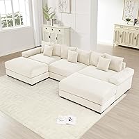 Vista 80 de Sofás seccionales de pana de 92 pulgadas para sala de estar, cómodo juego de sofás seccionales de gran tamaño con asiento profundo, sofás grandes