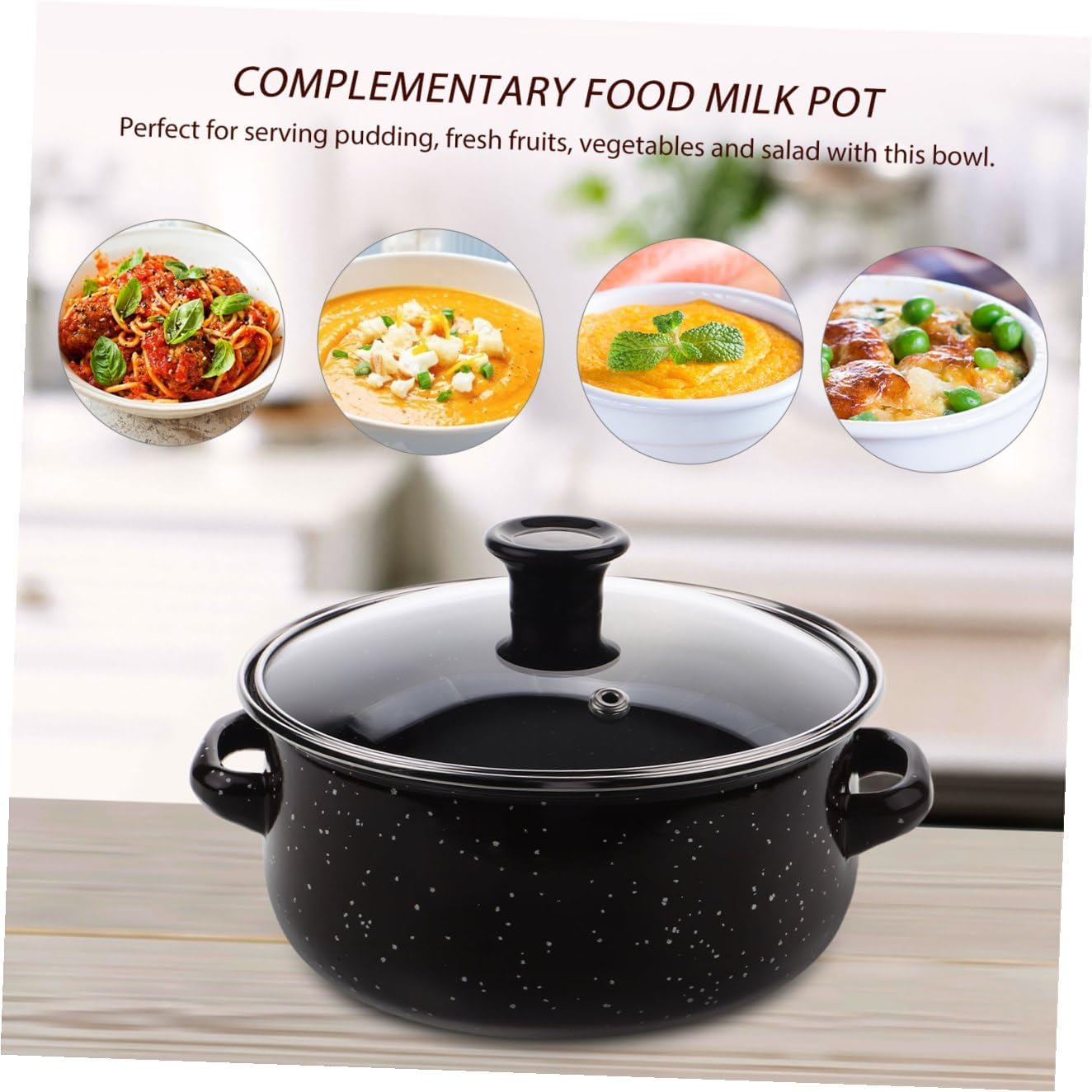 Enamel Mini Cooking Pot Set, 3pcs Small Stockpots with Handles, Coffee Color, Stove Top Saucepan for Household Stewing and Portable Kitchen Use