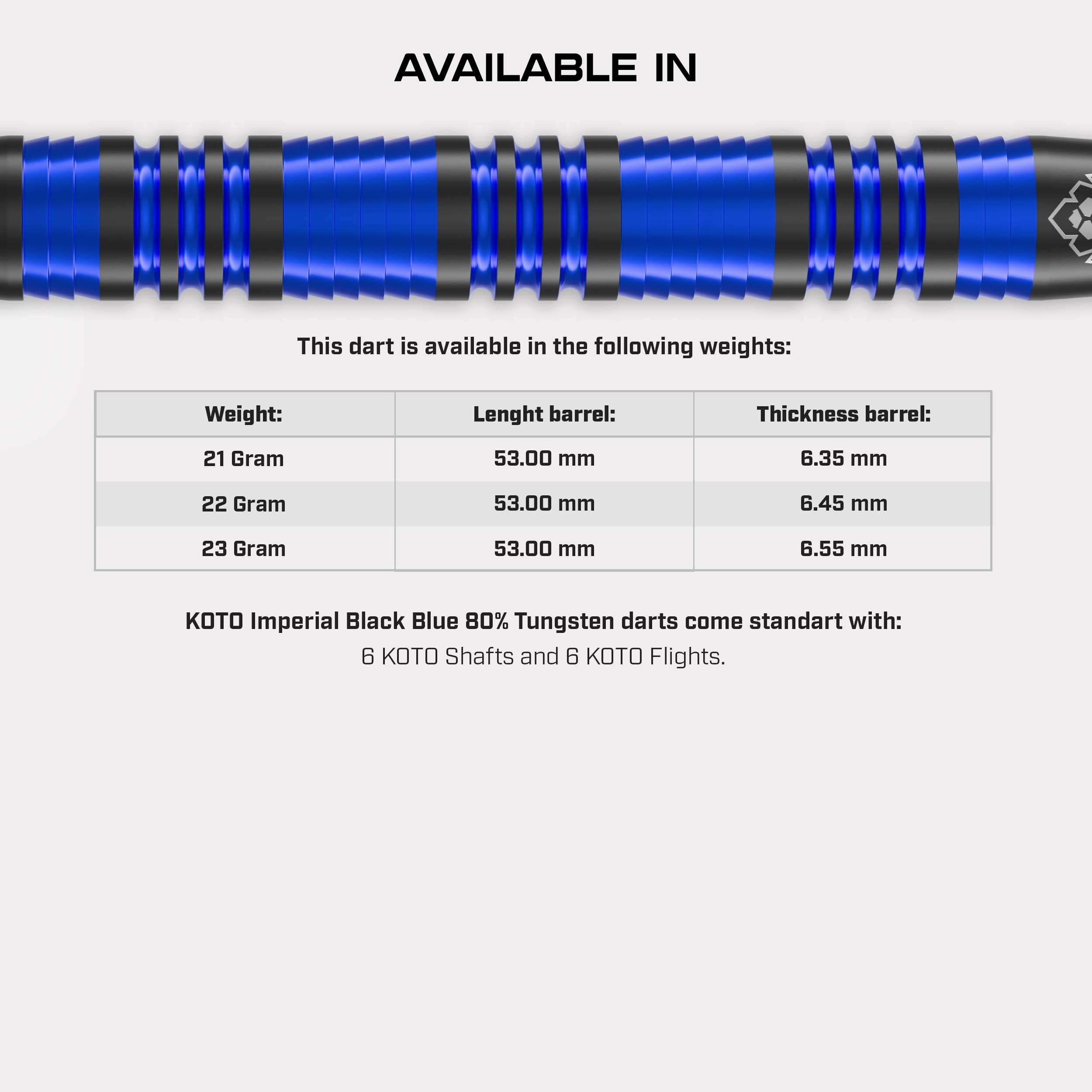Lotki KOTO Imperial Black Blue 80% Tungsten Darts