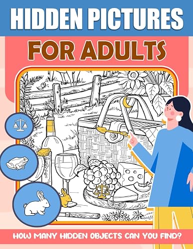 Hidden Pictures for Adults: A Search and Find Book for Kids and Adults .The Hidden Objects Activities For Adults, Seniors Relaxation