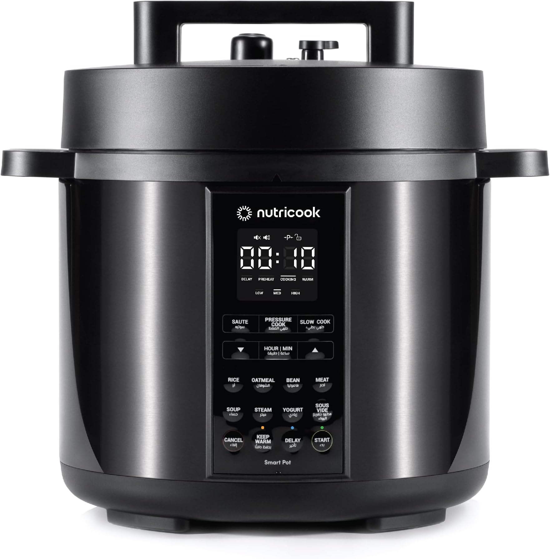 Nutricook Smart Pot 2 Rice Cooker, Steamer, Sautรฉ Pot, Yogurt Maker & More,9 In 1 Electric Pressure Cooker, Slow Cooker,6 Liters, 12 Smart Programs With New Smart Lid