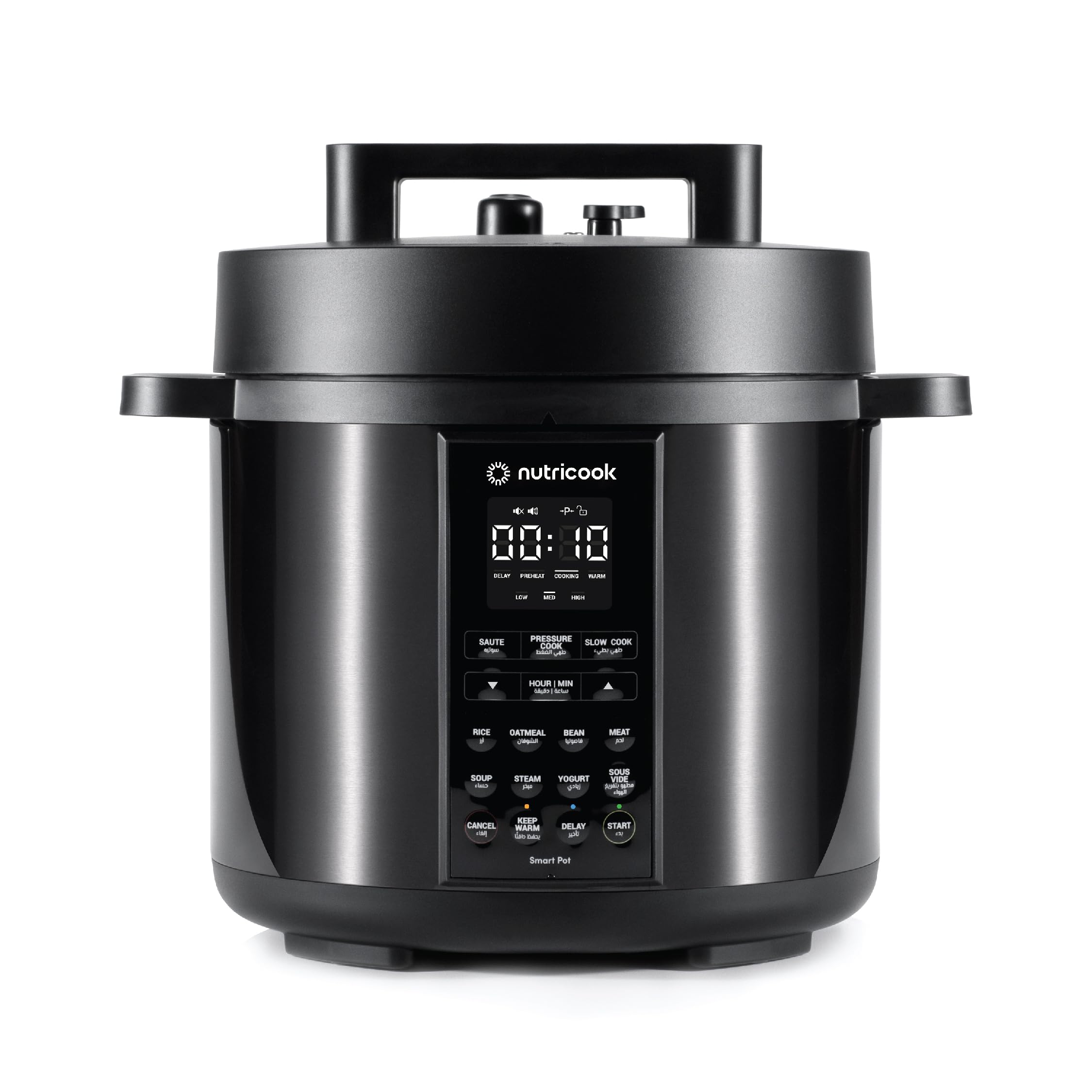 Nutricook Smart Pot 2 Rice Cooker, Steamer, Sauté Pot, Yogurt Maker & More,9 In 1 Electric Pressure Cooker, Slow Cooker,6 Liters, 12 Smart Programs With New Smart Lid