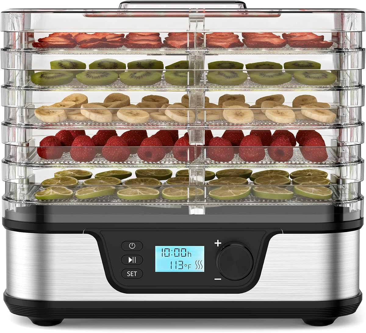 Electactic 5-Tray Food Dehydrator with 72H Timer, Adjustable Temperature