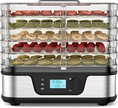 Electactic 5-Tray Food Dehydrator with 72H Timer, Adjustable Temperature