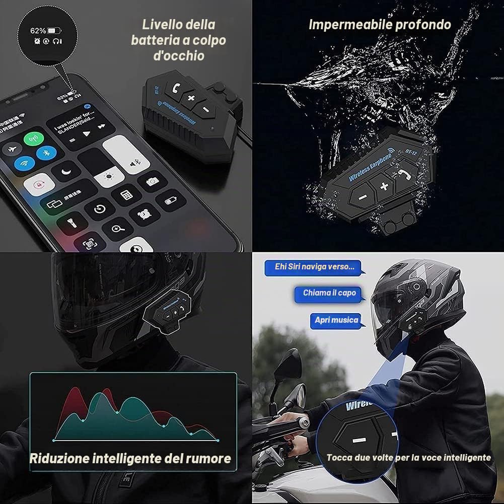 Casco Moto Integrato Bluetooth Modulare Flip Full Face Apribile con Doppia Visiera Caschi Speaker Integrato Microfono per Risposta Automatica Donna o Uomo Certificazione ECE