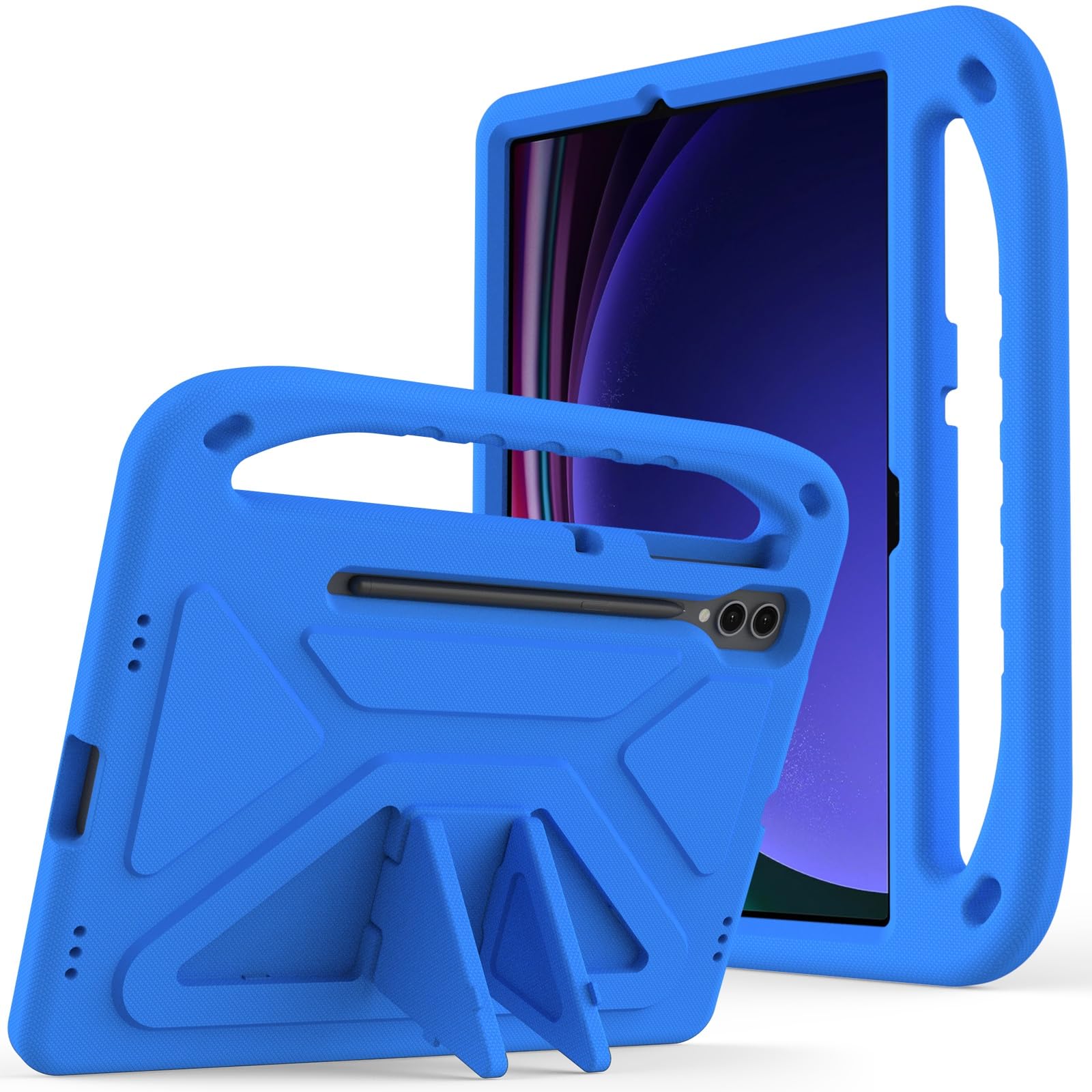 Étui Galaxy Tab S9 Plus antichoc en EVA bleu avec poignée support - 8