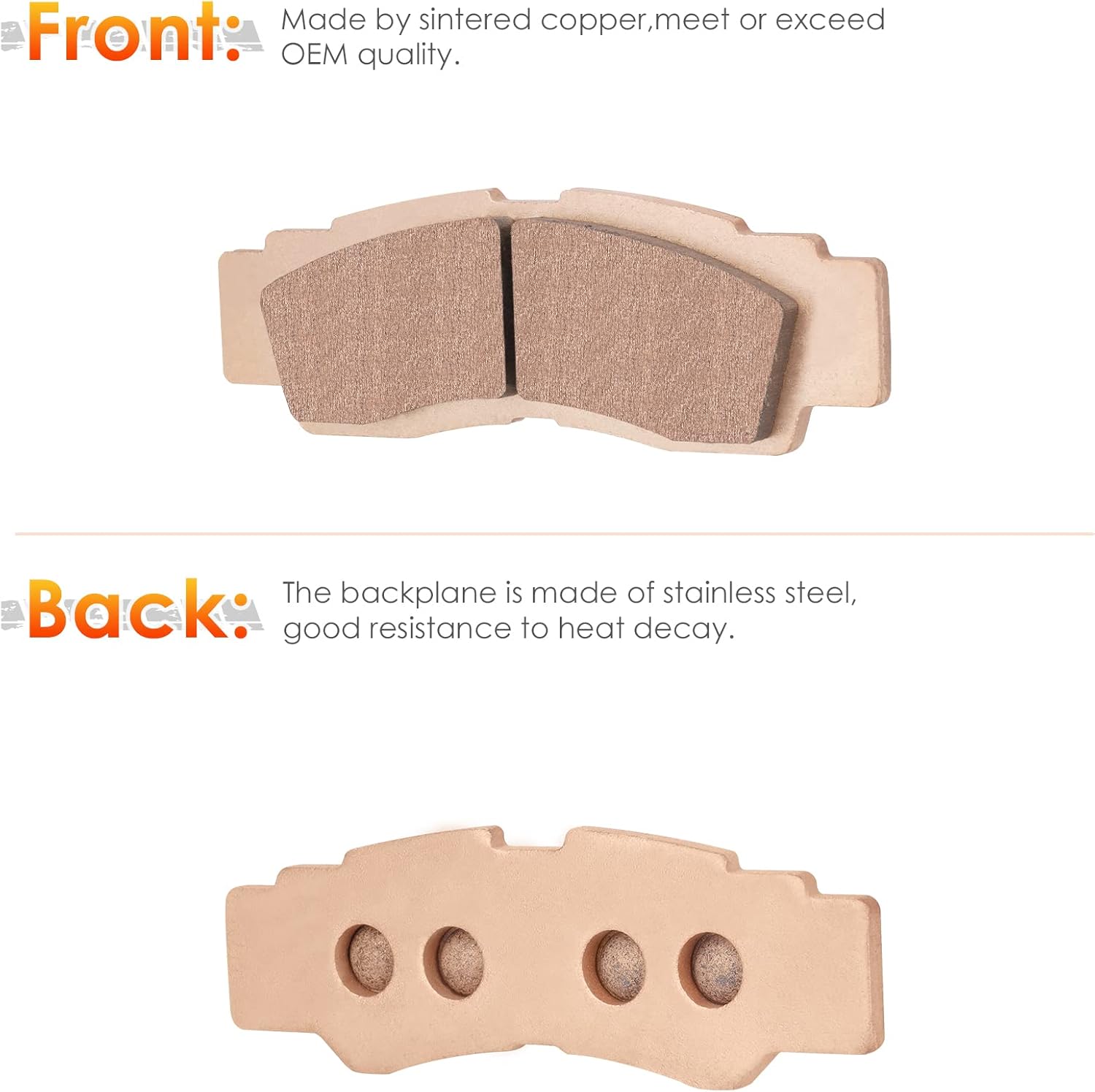 Front & Rear Sintered Brake Pads Set for Yamaha YXZ 1000 R SS SE XTR 2016-2022, 4 sets Front and Rear Brake Pads