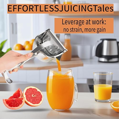 Miniatura 5 de Extractor de jugo de fruta fresca de aleación de aluminio, exprimidor de jugo de limón de mano resistente, agarre ergonómico, fácil de limpiar para