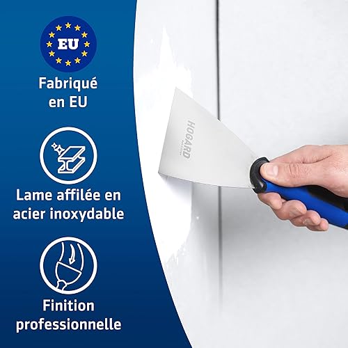 Miniatura 2 de HOGARD Cuchillo de masilla de 4 pulgadas, el mejor cuchillo para juntas para tus herramientas de paneles de yeso, hecho de acero inoxidable,
