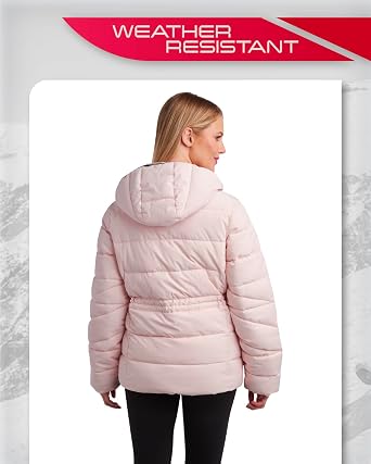 Spyder Women's Puffer Jacket - Water-Resistant Insulated Winter Coat with Cinched Waist - Womens Hooded Quilted Jacket (S-XL)