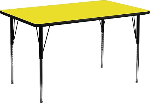 Miniatura 3 de Flash Furniture - Mesa rectangular de actividad laminada HP de 24.0in de ancho x 47.6in de largo, patas ajustables en altura estándar