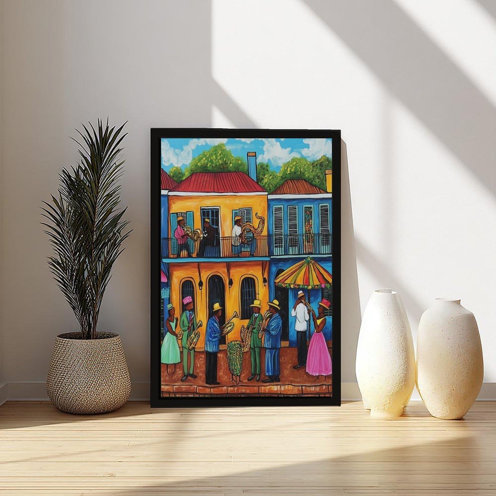 LXWNZE Mardi Gras Parade Art, poster colorato con scena di festival su tela, decorazione per camera da letto, ufficio, stanza, regalo, 40,6 cm L x 61 cm W