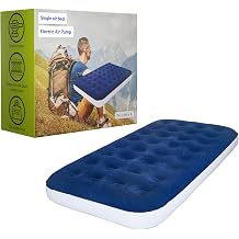 Nutan 9-Inch Durable Luxury Inflatable Air Mattress with Comfort Coil Technology and High Capacity Pump, Good for Camping, Home and Portable Travel, Blue, 74" x 29"