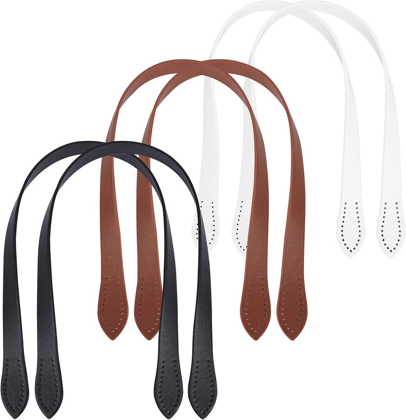 SUPERFINDINGS 6Pcs PU Leather Purse Handles 3 Colors Bag Handbag Strap 23.6x0.6Inch Sewing Shoulder Handbag Replacement Handles for Handbag Purse Making Supplies : Home & Kitchen