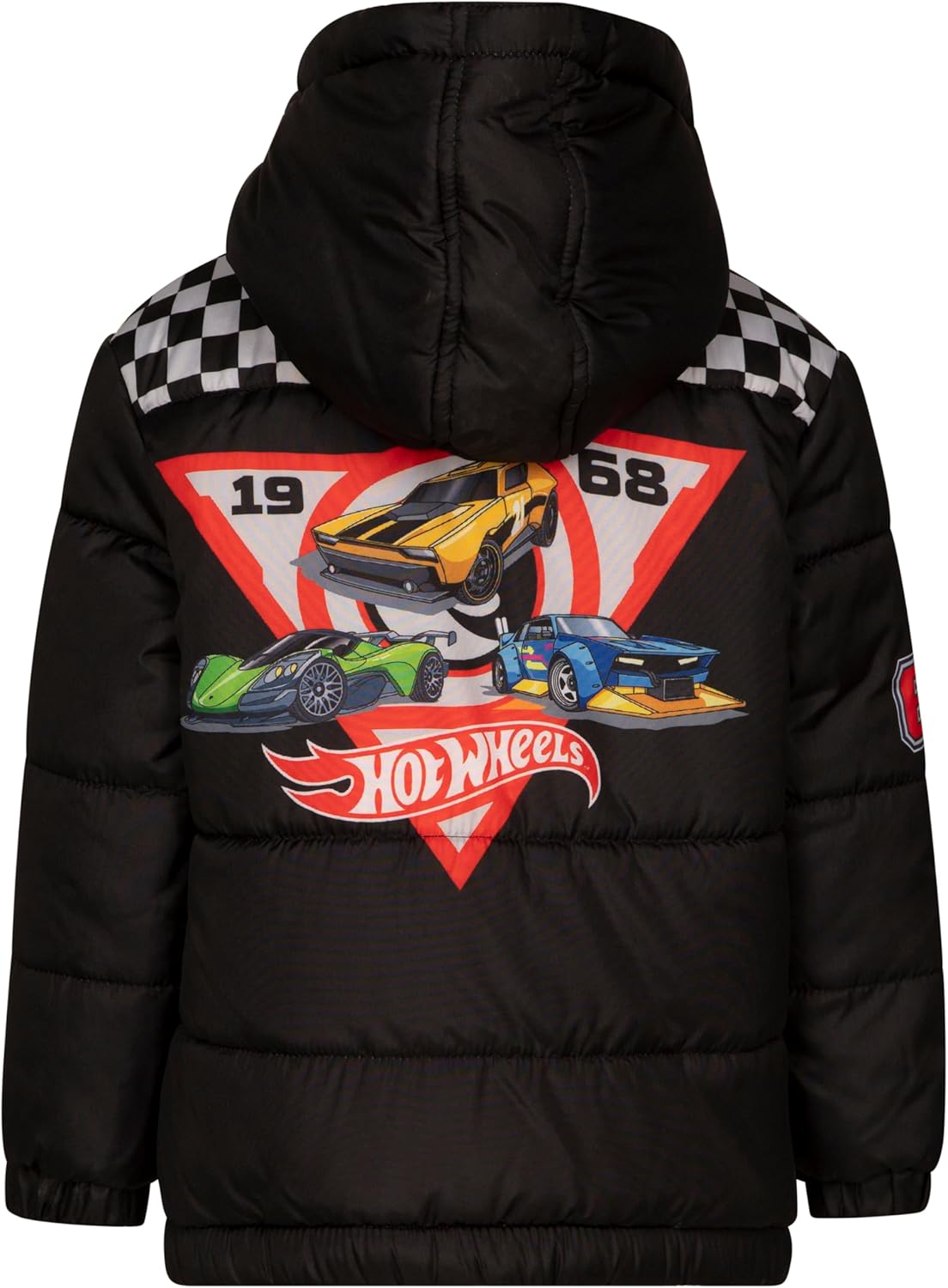 Hot Wheels Zip Up Puffer Jacket with Fleece Lining Toddler to Big Kid Sizes (3T - 10-12) - Image 4