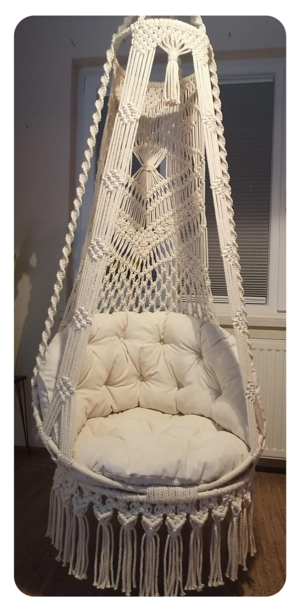 home decoration White Romantic Hammock Swing Chair, Hanging chair for garden, balcony,living room, Gift for mother,Gift for Grandma,gifts Used for living rooms, roofs, gardens, balconies,(80cm Swing o