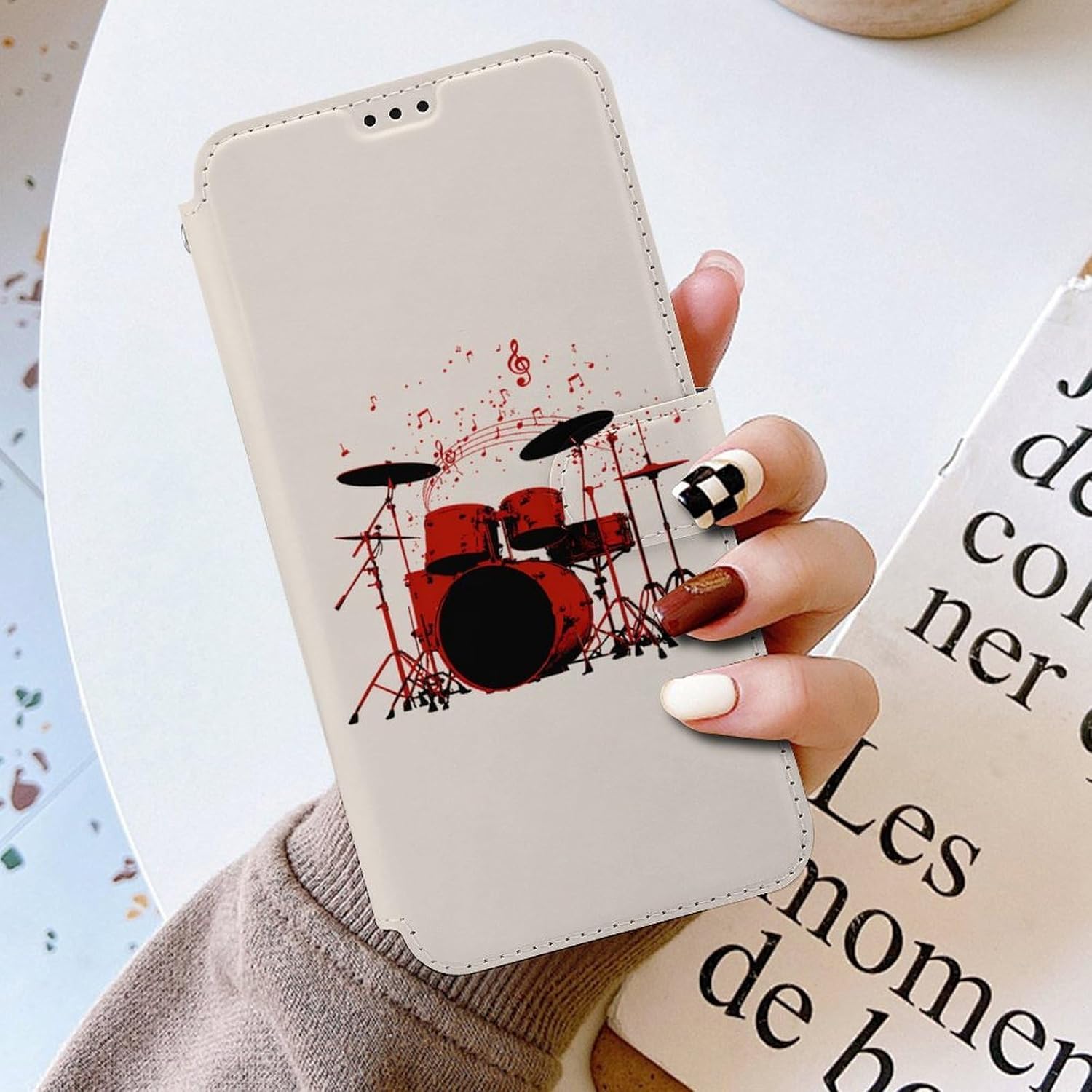 Drum Kit Musical Note Flip Case Compatible for IPhone16 Series image 3