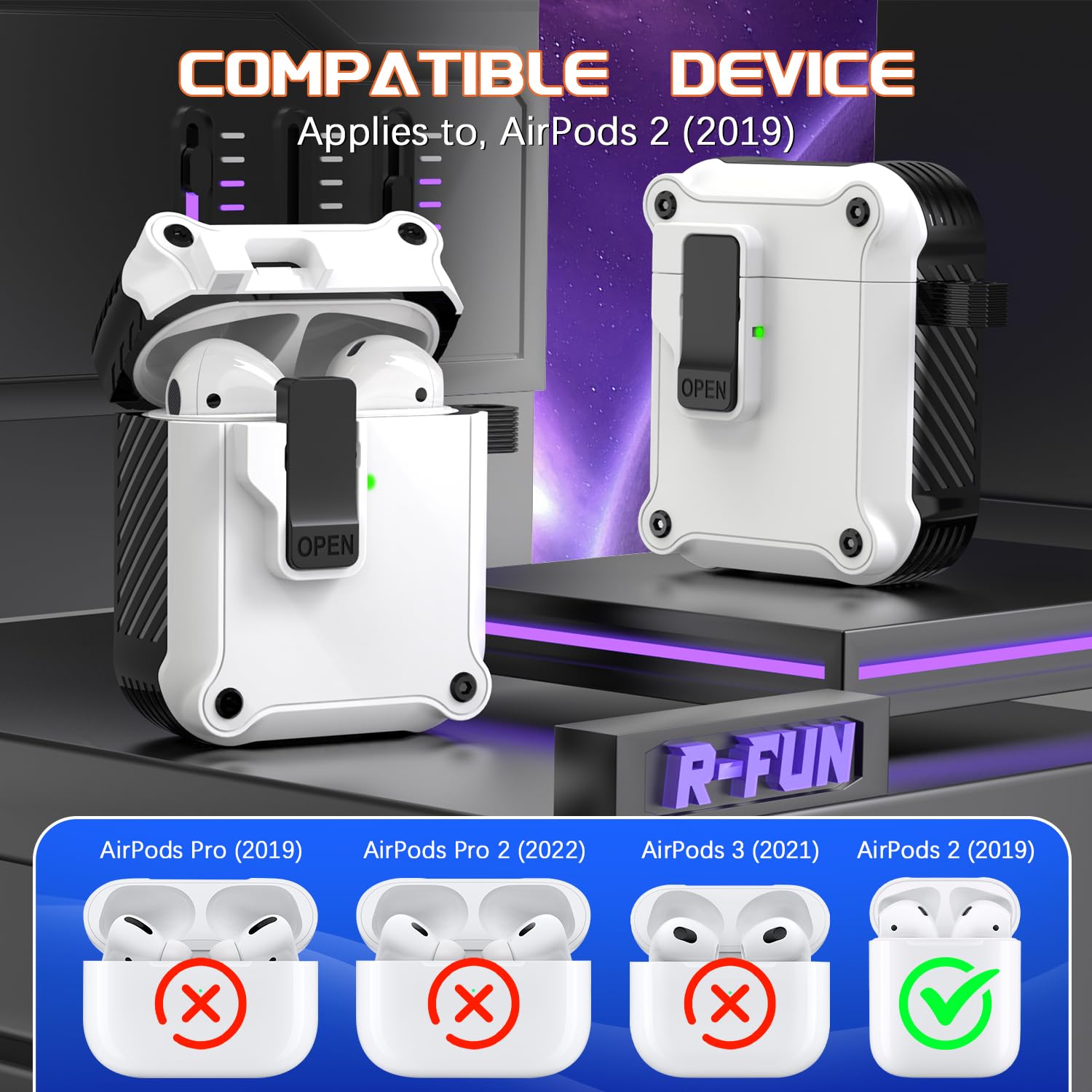 Amazon | R-fun AirPods 第 2 世代 & 第 1 世代 自動安全ロック Amazon | R-fun AirPods 第 2 世代 & 第 1 世代 自動安全ロック