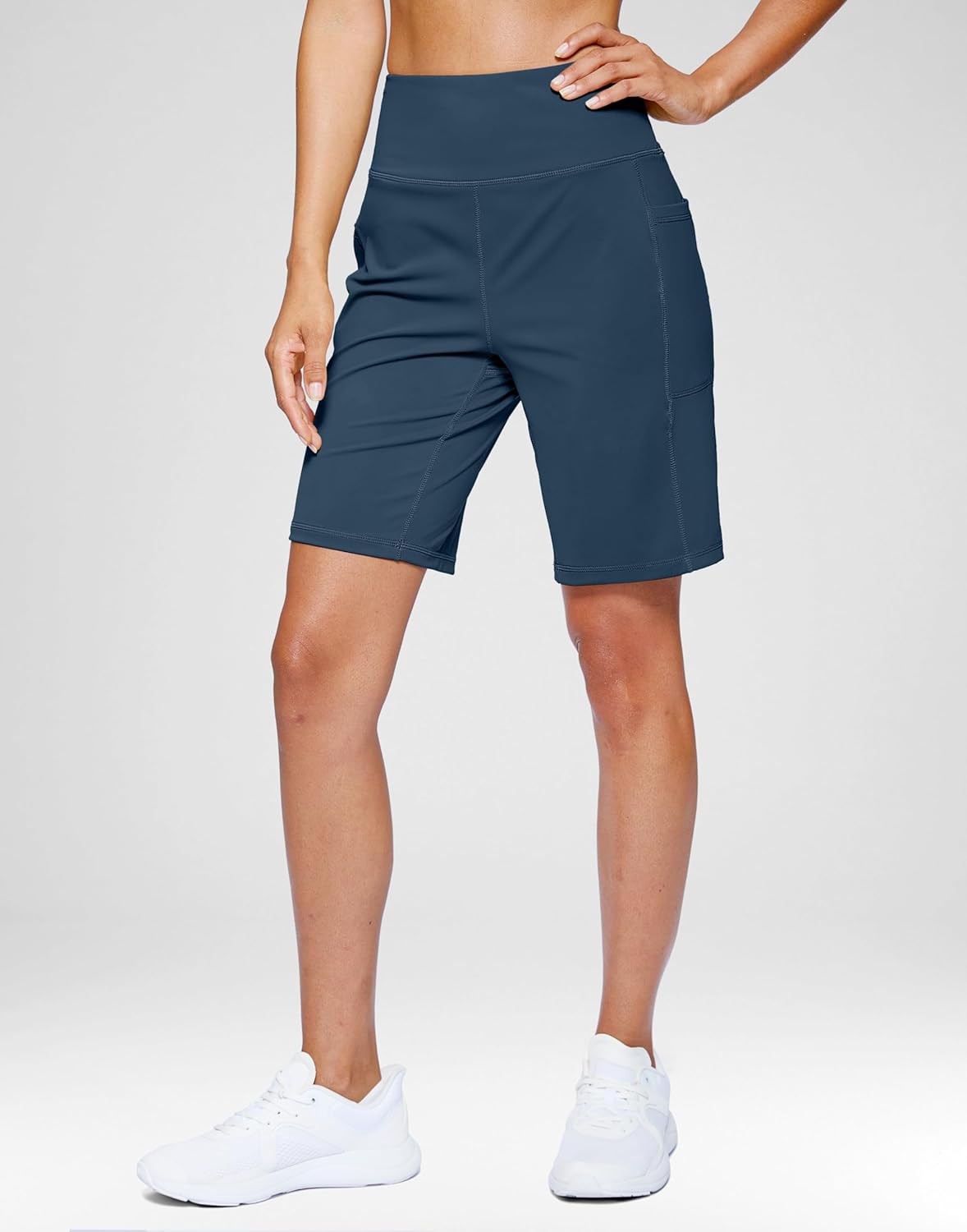 G Gradual Women's 7''/9" Bermuda Long Shorts with Pockets High Waisted Athletic Knee Length Shorts for Women Walking - Image 2