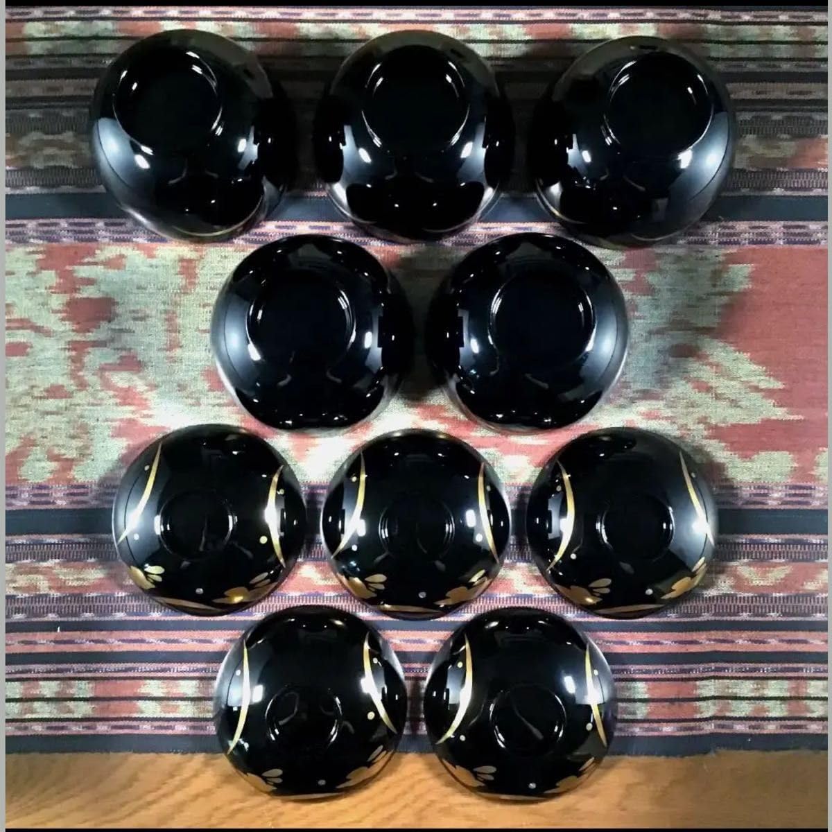 会津塗 『夢散歩』 蓋付 お椀 5杯 金彩うさぎ 会津塗 うさぎ