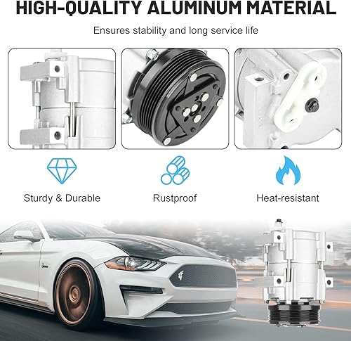Miniatura 5 de Nuevo compresor de aire acondicionado de CA con embrague para 2001-2007 3.0L Ford Taurus, 2001-2005 3.0L Mercury Sable 6511475 10103090 11103090