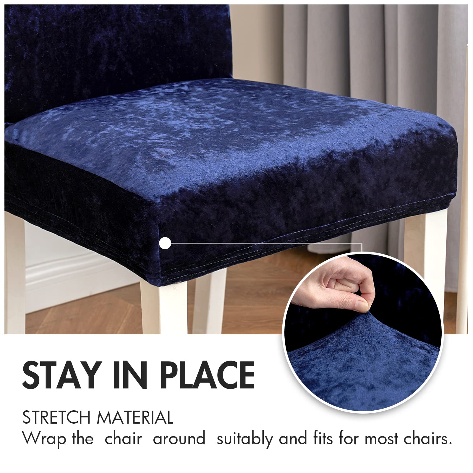 Coprisedie Elasticizzati Ystyle - 6 Pezzi, Grigio Chiaro, Antigraffio, Lavabili, Per Cucina E Soggiorno