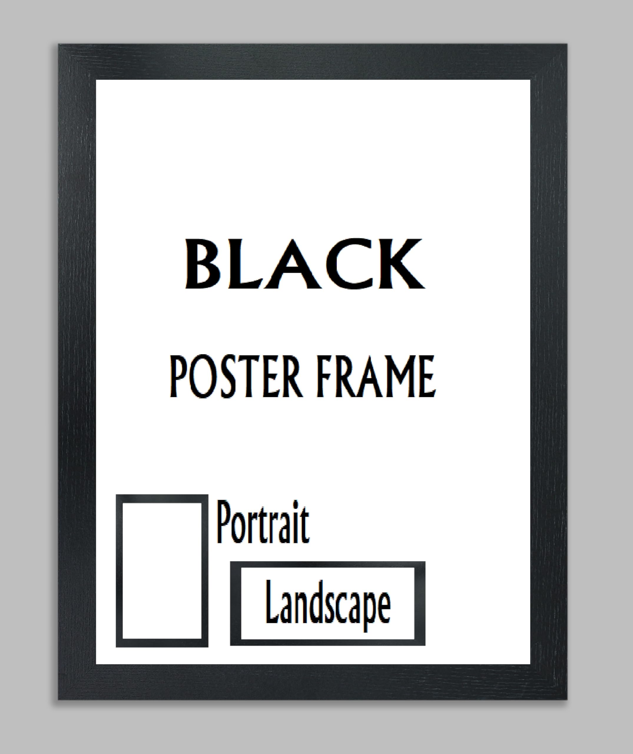 Black Picture Frame Poster Frame Portrait and Landscape Shatterproof Acrylic Styrene Glass (Black, 15x12 inch)