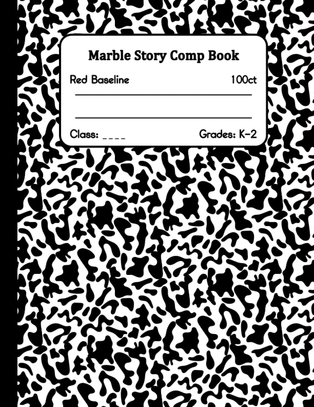 Marble Story Comp Book Red Baseline 100ct Wide Ruled Paper Colored Composition Notebook