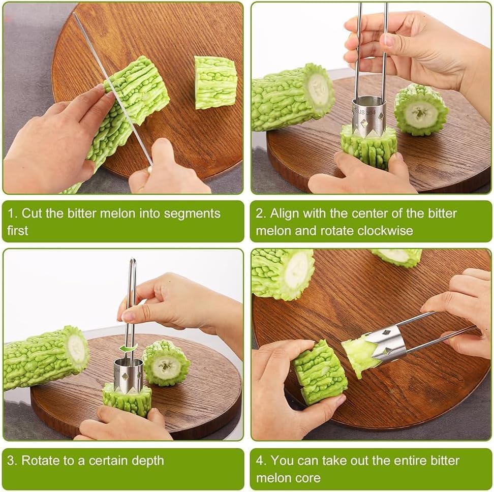 Miniatura 3 de Herramienta eliminadora de semillas de pimiento rojo, herramienta de descorazonador de semillas de acero inoxidable multifuncional mejorada 2026