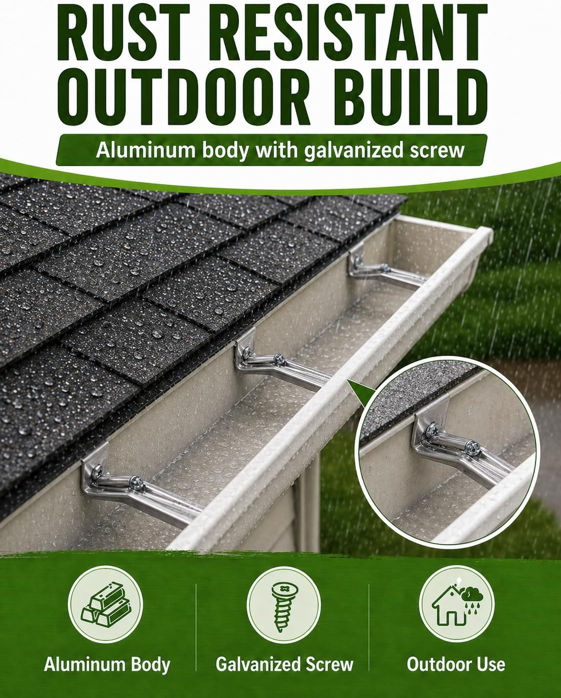 Gutter Hangers 5 Inch, 25 Pack Hidden Brackets with Pre-Inserted Screws