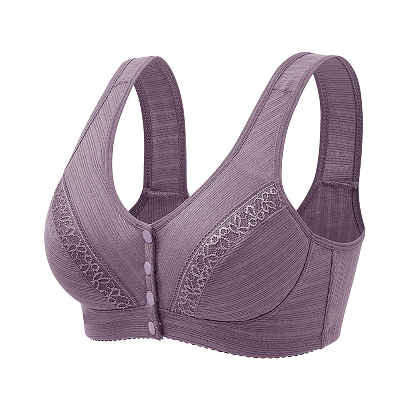 Soutien-gorge sans armature fermeture devant violet grande taille bonnet B