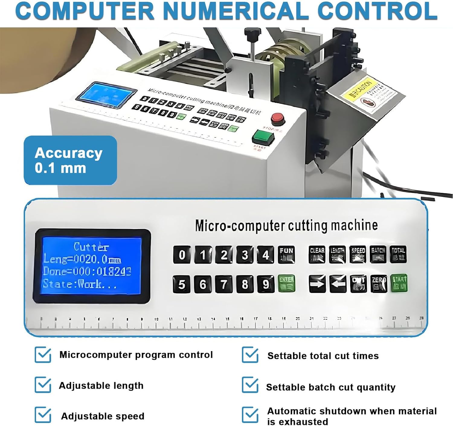 Automatic Electric Tube Cutter Machine - High-Speed 34m/min, Cuts 3 Hoses Simultaneously, LCD Display, Ideal for Rubber & Plastic Pipes, Efficient & Precise Cutting Tool