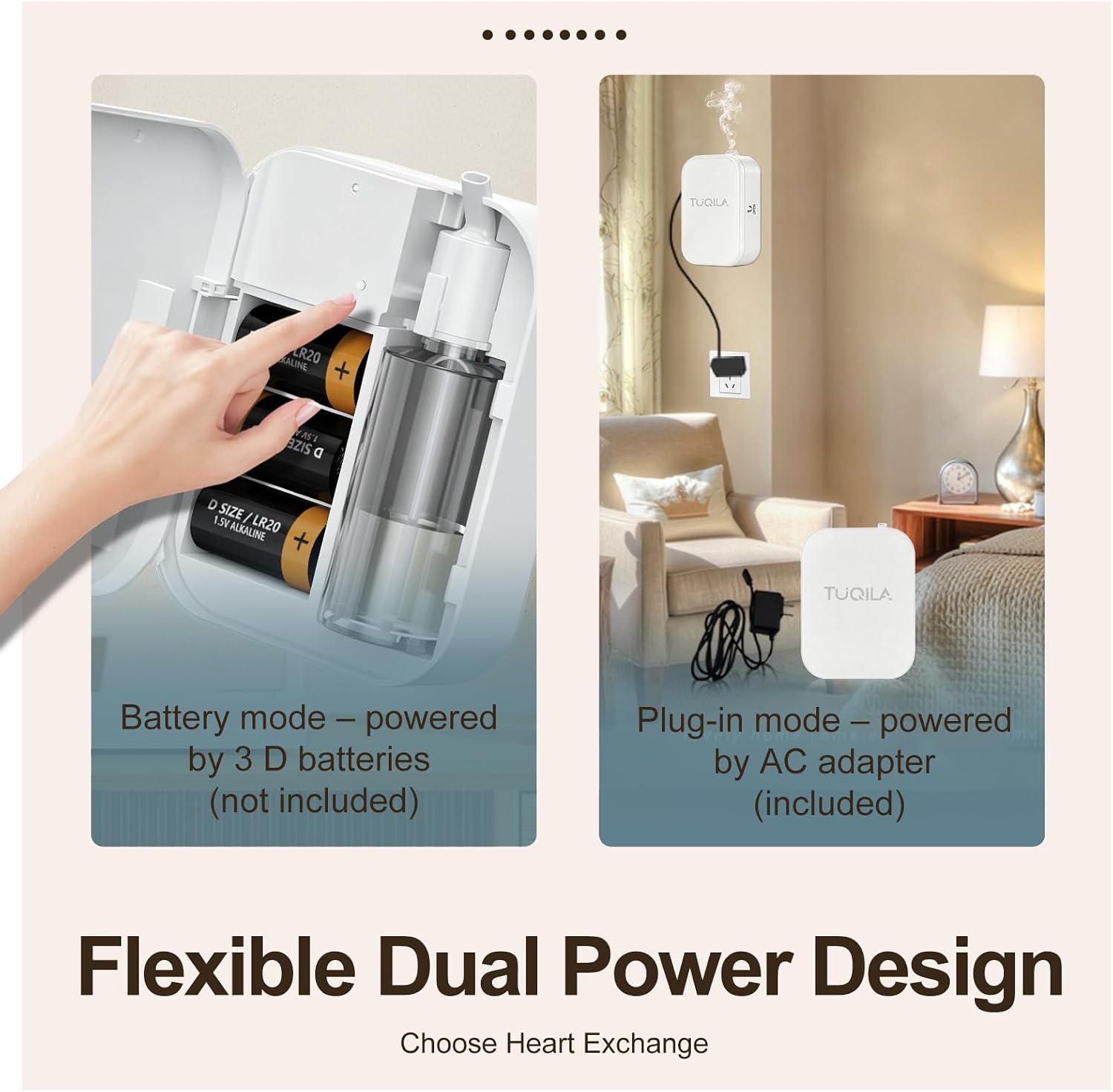Waterless Essential Oil Diffuser, Plug-in/Batteries 2000Sq Ft -White | Waterelss Aroma Diffuser Machine, APP Control Cold Air Smart Scent Diffision for Home, Hotel, Office
