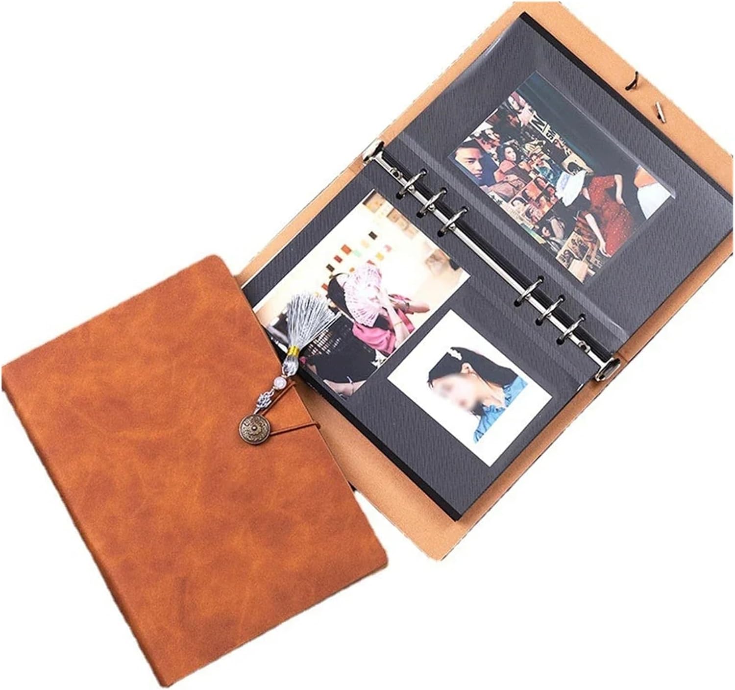 JSEIAJB 6 Inch Self Adhesive Vintage Couple Photo Album DIY Card Album Storage Record Scrapbook for Wedding Anniversary Memory Books