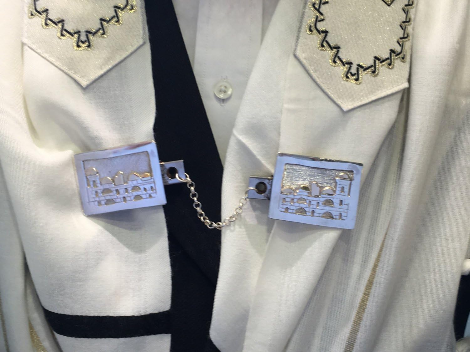 Jerusalem Tallit Clips Silver And Gold